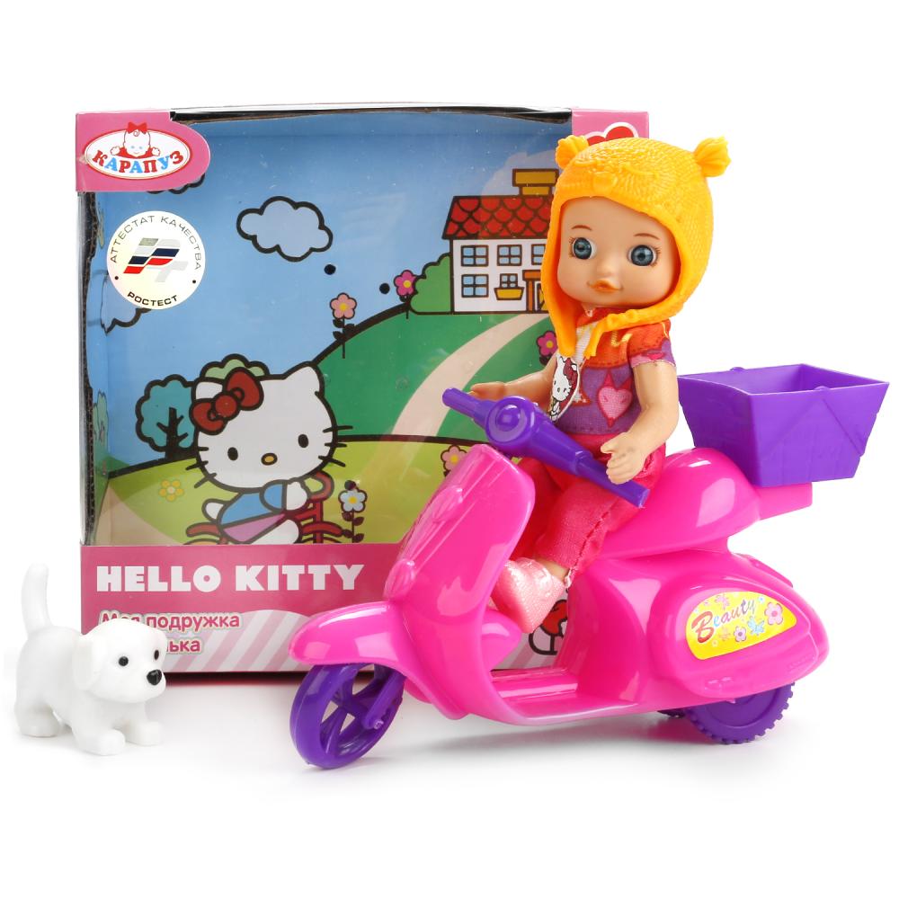 Кукла из серии Hello Kitty 12 см., без звука, с мопедом, щенком и аксессуарами, несколько видов ) 